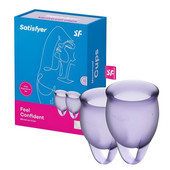 Satisfyer Feel Confident Набор менструальных чаш, 2 шт, фиолетовый, 4002033