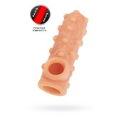 Насадка KOKOS реалистичная с дополнительной стимуляцией, TPE, телесная, 14 см