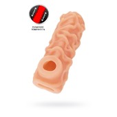 Насадка KOKOS реалистичная с дополнительной стимуляцией, TPE, телесная, 12 см