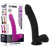 Реалистичный фаллоимитатор черного цвета X-Men 22 см