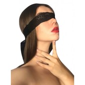 Ажурная черная маска с атласной лентой