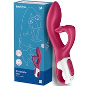 Вибратор для точки G с загнутым клиторальным стимулятором Satisfyer Embrace Me малиновый