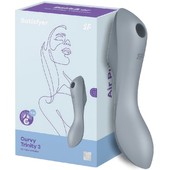 Вакуумный вибростимулятор для клитора и точки G Satisfyer Curvy Trinity 3 серый