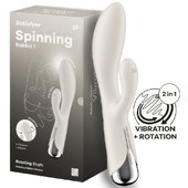 Вибратор для точки G с клиторальным стимулятором и ротацией Satisfyer Spinning Rabbit 1 Beige
